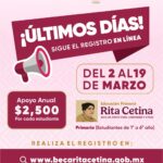 Secretario de Educación convoca a aprovechar la Beca “Rita Cetina” para útiles y uniformes